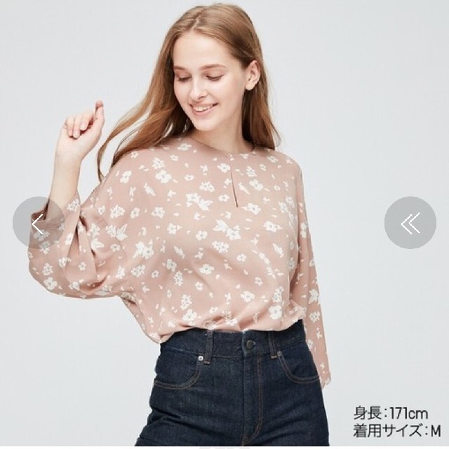 UNIQLO(ユニクロ)の新品【プリントブラウス】 レディースのトップス(シャツ/ブラウス(長袖/七分))の商品写真