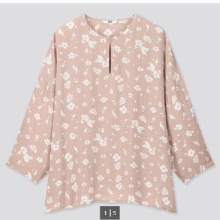 ユニクロ(UNIQLO)の新品【プリントブラウス】(シャツ/ブラウス(長袖/七分))