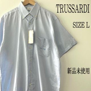 トラサルディ(Trussardi)の【新品】TRUSSARDI トラサルディ 半袖 ワンポイント刺繍 シャツ L(シャツ)