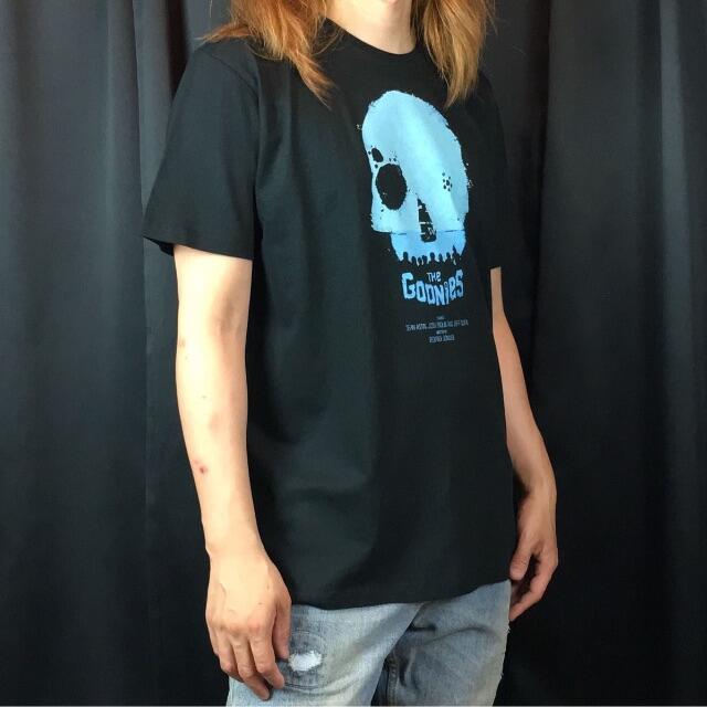 【グーニーズ】新品 スピルバーグ 海賊 宝物 冒険 映画 ドクロ 黒 Tシャツ