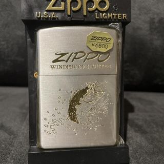 ジッポー(ZIPPO)の新品未使用品 希少 ブラックバス zippo ゴールド×シルバー(タバコグッズ)