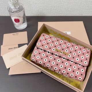 ミュウミュウ(miumiu)のmiu miu 3つ折り財布 花柄(財布)