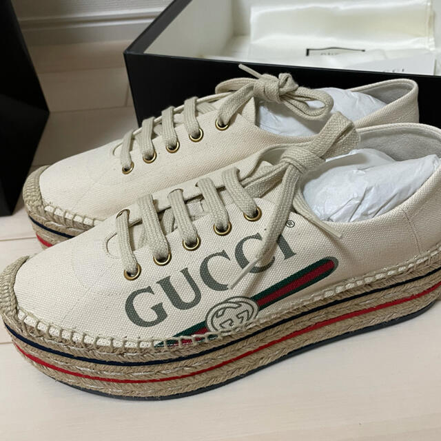 Gucci(グッチ)のGUCCI ロゴ　エスパドリーユ & ウェッジソール レディースの靴/シューズ(サンダル)の商品写真