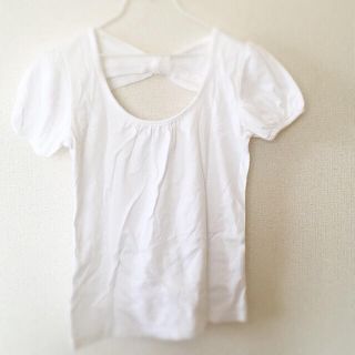 お取り置き☻オフホワイト リボンTシャツ(Tシャツ(半袖/袖なし))