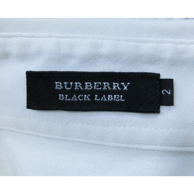 BURBERRY BLACK LABEL(バーバリーブラックレーベル)のBUEBERRY バーバリーブラックレーベル　白い襟付きの半袖カットソー 2 メンズのトップス(Tシャツ/カットソー(半袖/袖なし))の商品写真