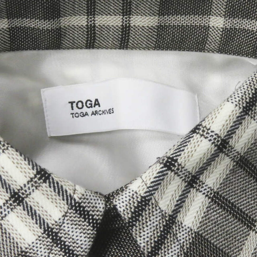 TOGA トーガ 21SS 日本製 Check shirt S/S check チェックシャツ ショートスリーブ TA11-FJ070 36 グレー  半袖 TOGA ARCHIVES トップス【中古】【TOGA】