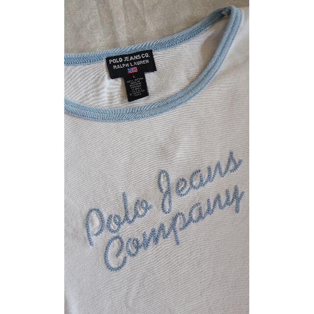 POLO RALPH LAUREN(ポロラルフローレン)のPOLO JEANS 白　Tシャツ　Lサイズ レディースのトップス(Tシャツ(半袖/袖なし))の商品写真