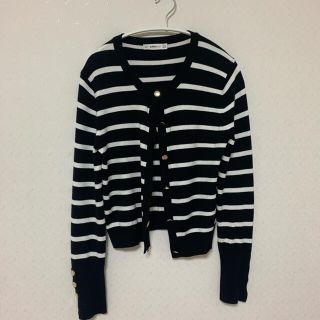 ザラ(ZARA)のZARA ボーダー　カーディガン(カーディガン)