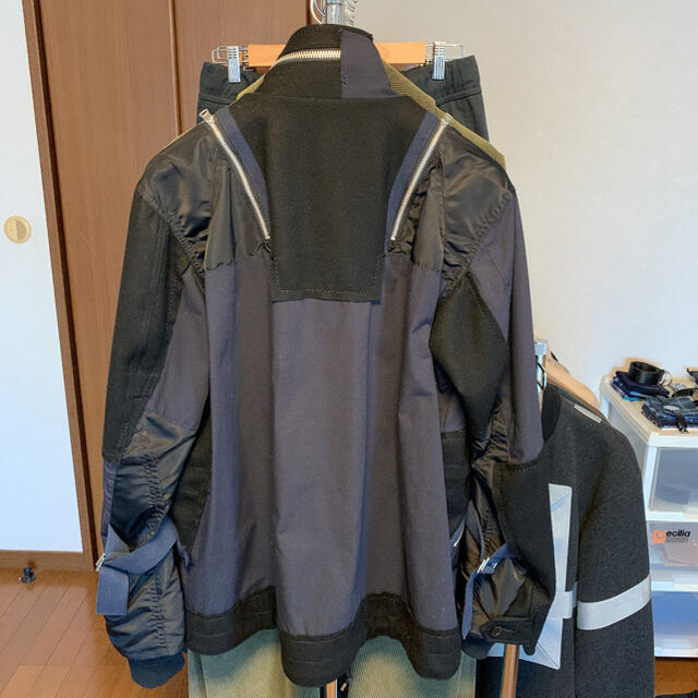 Sacai サカイ パッチワークミリタリージャケット 18AW ネイビー