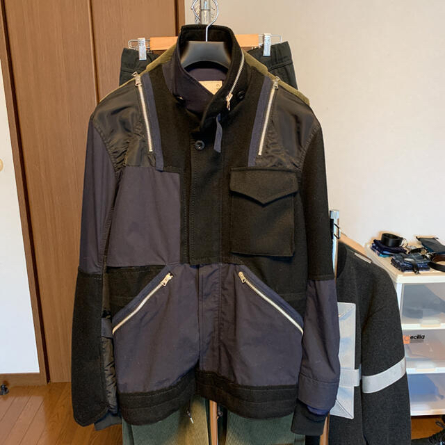 Sacai 18aw ハイブリッドミリタリージャケット サイズ1 | labiela.com