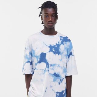 ベルシュカ(Bershka)のBershka タイダイプリント Tシャツ XLサイズ　ブルー　新品未使用(Tシャツ/カットソー(半袖/袖なし))