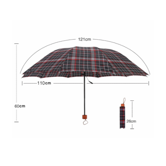 【最終価格！新品】折りたたみ傘　メンズ　チェック柄 メンズのファッション小物(傘)の商品写真