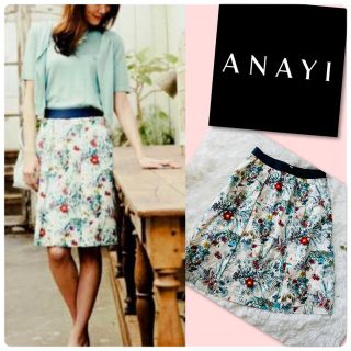 アナイ(ANAYI)の♡即完売　ANAYI アナイ　ボタニカルモチーフスカート♡(ひざ丈スカート)