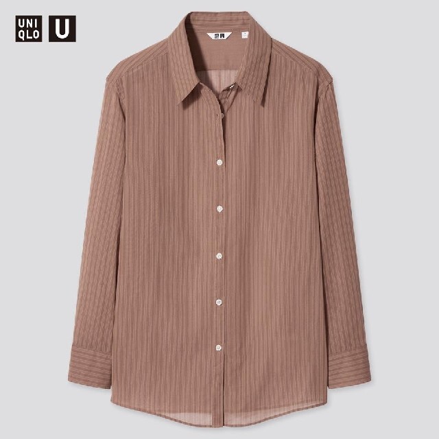 UNIQLO(ユニクロ)の試着のみ* UNIQLO U シアーストライプシャツ 2021SS  ブラウス レディースのトップス(シャツ/ブラウス(長袖/七分))の商品写真