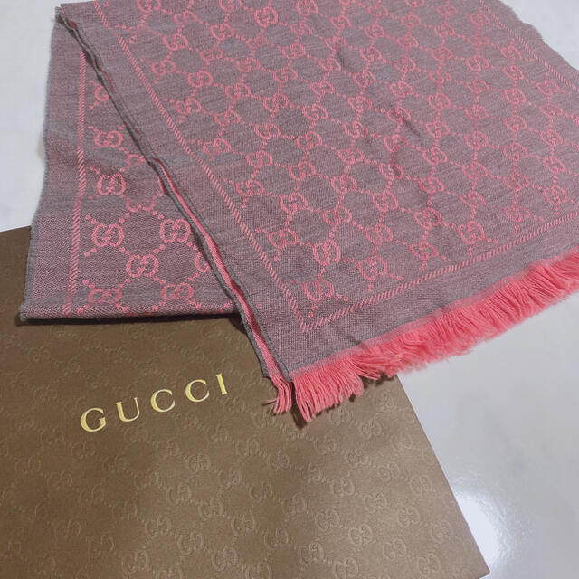 Gucci - 定価半額以下！！GUCCI スカーフ マフラー ウール ピンク