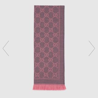 グッチ(Gucci)の定価半額以下！！GUCCI  スカーフ マフラー ウール ピンクグレー GG柄(マフラー/ショール)