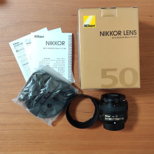 Nikon(ニコン)の美品　NIKON AF-S NIKKOR 50mm f1.8 G 元箱付き スマホ/家電/カメラのカメラ(レンズ(単焦点))の商品写真