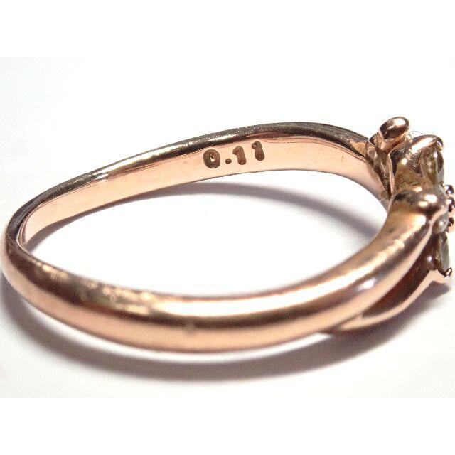 243.K10PG 指輪 D 0.11ct ピンキーリング 4.5号 レディースのアクセサリー(リング(指輪))の商品写真