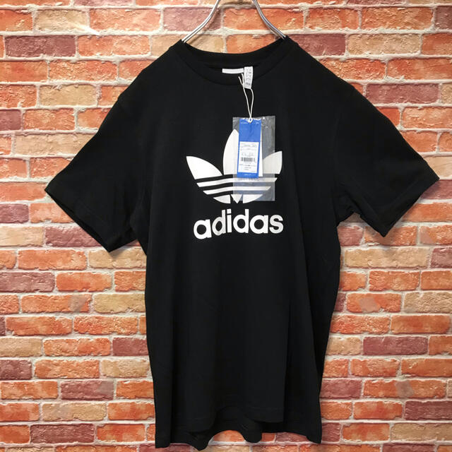 adidas(アディダス)の【新品】アディダスオリジナルス　adidas 半袖tシャツ Tシャツ　XL 黒 メンズのトップス(Tシャツ/カットソー(半袖/袖なし))の商品写真