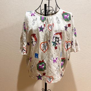 スカラー(ScoLar)のスカラー♥ドルマンスリーブ 総柄半袖Tシャツ Ｍサイズ(Tシャツ(半袖/袖なし))