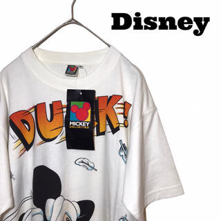 ディズニー(Disney)の【オールド】【タグ付き】ディズニー ミッキー Tシャツ M 新品 ドナルド 白(Tシャツ/カットソー(半袖/袖なし))