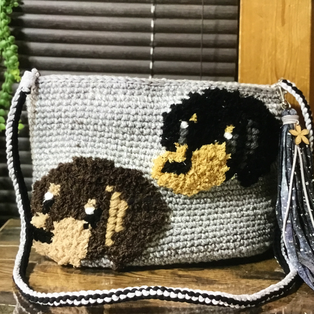 ハンドメイド 麻バック ズパゲッティ 犬 麻紐バック カゴバック ワン ハンドメイド 麻バック ズパゲッティ 犬 麻紐バック カゴバック ワン
