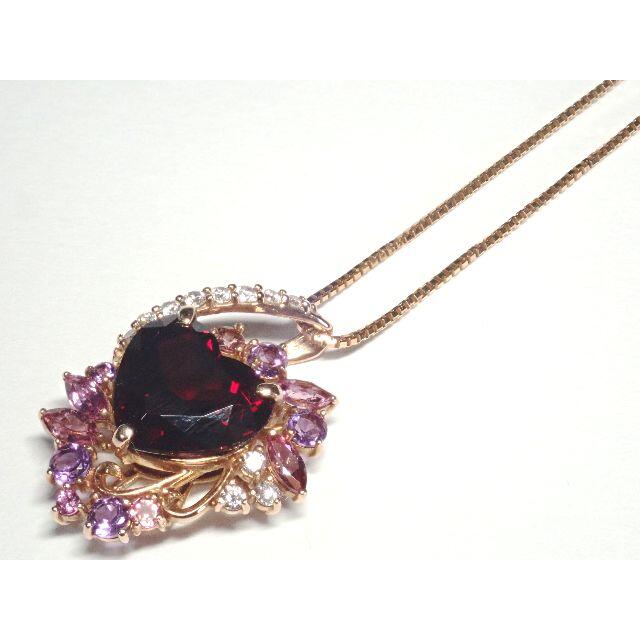 249.K18 ネックレス ハート G 3.93ct D 0.12ct 45.0