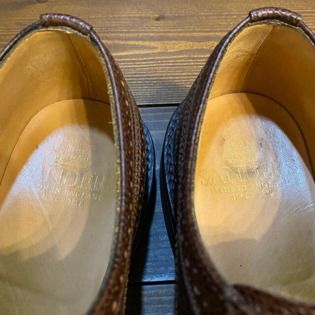 サンダース ウィングチップ ダイナイトソール 雨 メンズ 革靴 グレインレザー