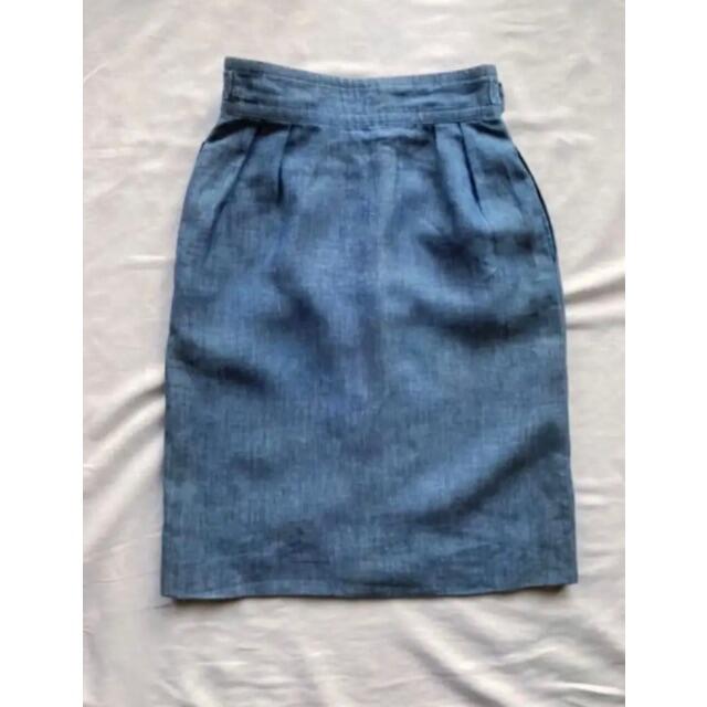 Rare Vintage Celine Linen Skirt レディースのスカート(ひざ丈スカート)の商品写真