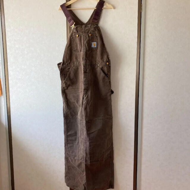 完売 Carhartt オーバーオール ダークブラウン グレー レアカラー