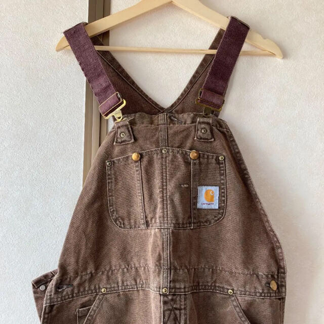 美品】carhartt オーバーオール ブラウン-