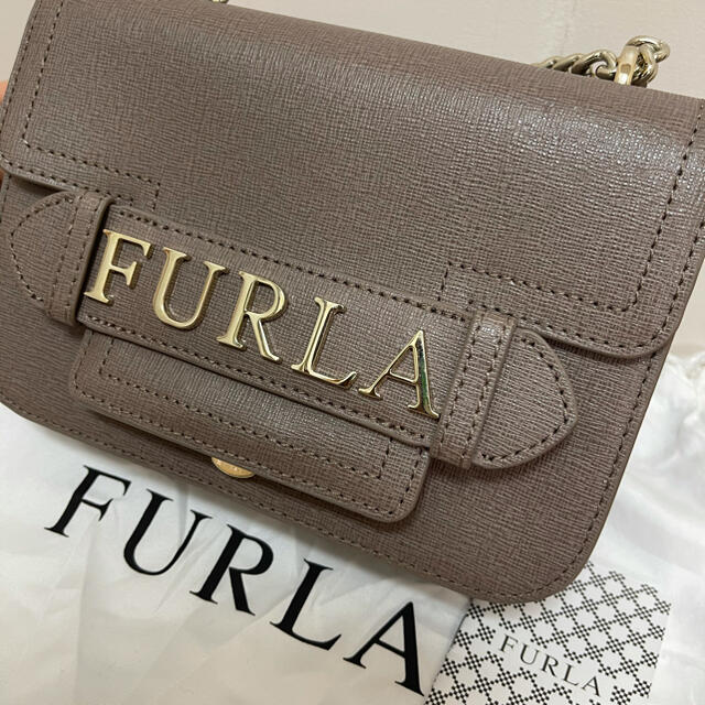 新品未使用 FURLA フルラ チェーン ショルダー バッグ btd6 グレー