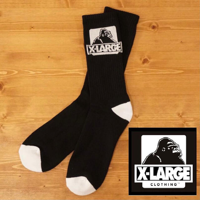 XLARGE(エクストララージ)のX-LARGE ロゴ ソックス 靴下  エクストララージ　ブラック メンズのレッグウェア(ソックス)の商品写真