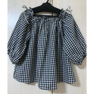 美品 大きいサイズ franche lippee フランシュリッペ でっかいりぼん5分袖ブラウス 3L(FL5）/レッド ギンガムチェック【2400013164047】