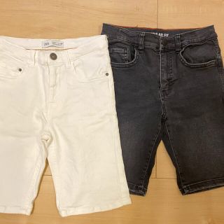 ザラ(ZARA)のZARAキッズ、デニム半パン白黒2枚セット(パンツ/スパッツ)