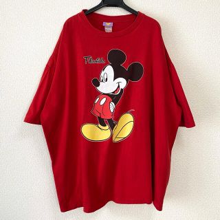 ディズニー(Disney)の【ディズニー】【90s】オールドディズニー ミッキー・マウス レッド 赤 ビッグ(Tシャツ/カットソー(半袖/袖なし))