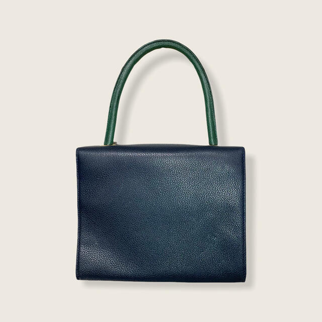 【希少】LONGCHAMP ハンドバッグ ネイビー カーキ ヴィンテージ