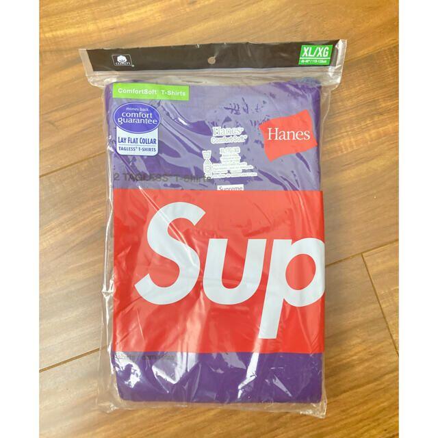 (XL)Supreme Hanes T-ShirtシュプリームヘインズTシャツ紫