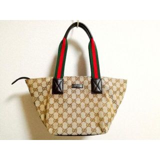 グッチ(Gucci)のGUCCI GGキャンバス シェリーライン トート 131228 ベージュ(ハンドバッグ)