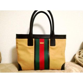 グッチ(Gucci)のGUCCI シェリーライン トートバッグ ハンド 0021119 ベージュ(トートバッグ)