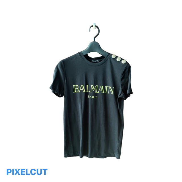 BALMAIN バルマン　Tシャツ　ロゴプリント　ブラック　ゴールド