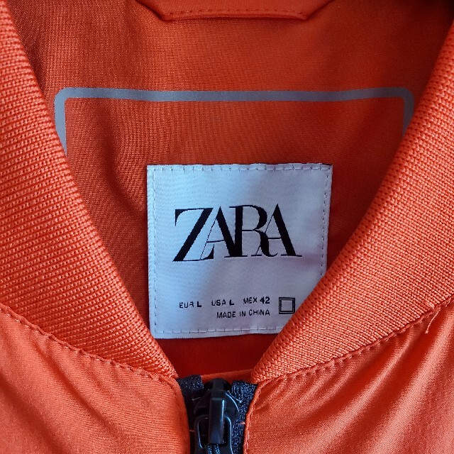 ZARA(ザラ)のZARA 撥水 ボンバー ジャケット オレンジ メンズ 42 L メンズのジャケット/アウター(ブルゾン)の商品写真