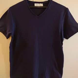 カルバンクライン(Calvin Klein)の**大幅値下げ** カルバン クライン VネックTシャツ　紺(Tシャツ/カットソー(半袖/袖なし))