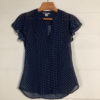 エイチアンドエム(H&M)のH&M フリルドットブラウス(シャツ/ブラウス(長袖/七分))