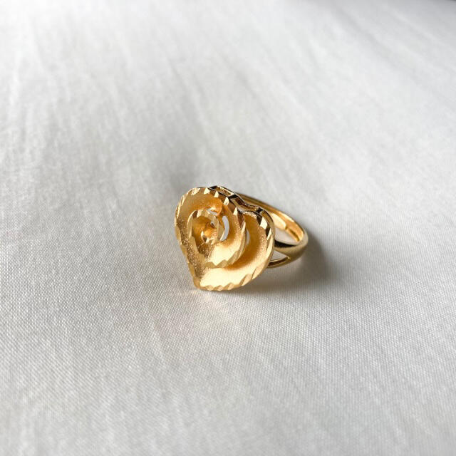 ୨୧ Vintage rétro Gold Heart Rose Ring レディースのアクセサリー(リング(指輪))の商品写真