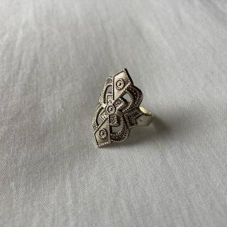 ୨୧ Vintage rétro Silver Geometry Ring #4(リング(指輪))