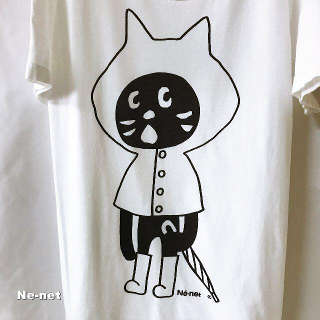 Ne-net(ネネット)の【Ne-net】ネネット SLICKER RAINにゃー Tシャツ 白 レディースのトップス(Tシャツ(半袖/袖なし))の商品写真
