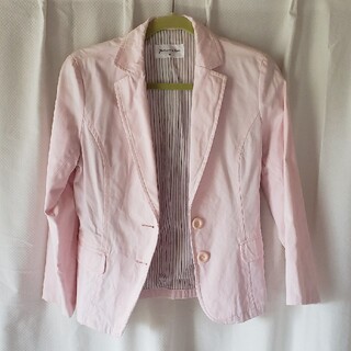 ピンク　ジャケット　綿100%(テーラードジャケット)