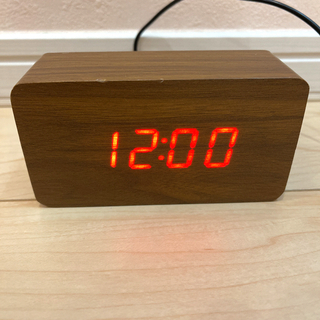 デジタル時計 置き時計 目覚まし時計 木目調 多機能 (置時計)