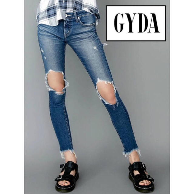 GYDA》ダメージスキニー デニム ヒップ ダメージ スキニー インディゴ ...